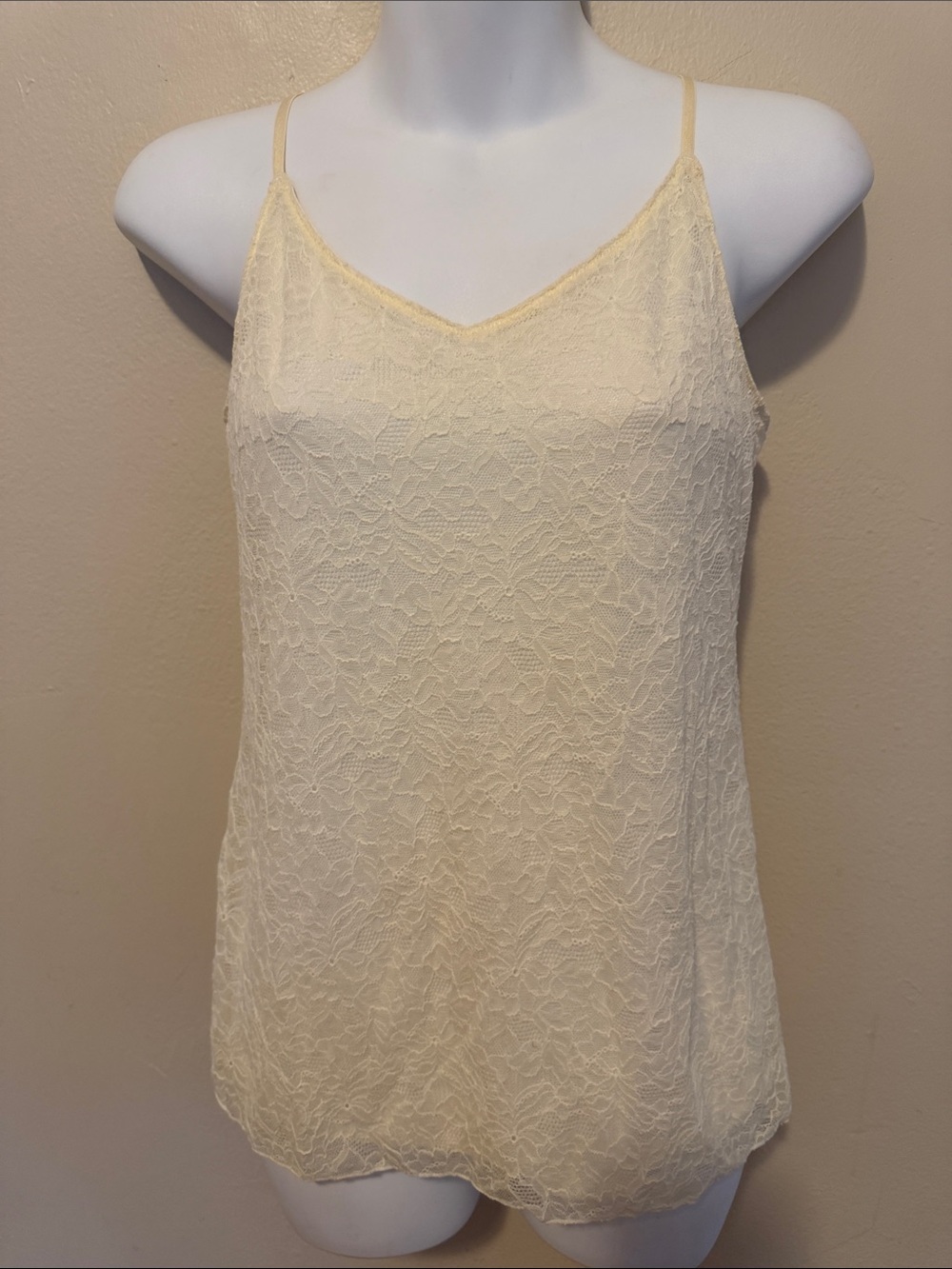 Banana Republic Cream Lace Spaghetti-Strap Cami